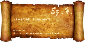 Szvitek Humbert névjegykártya